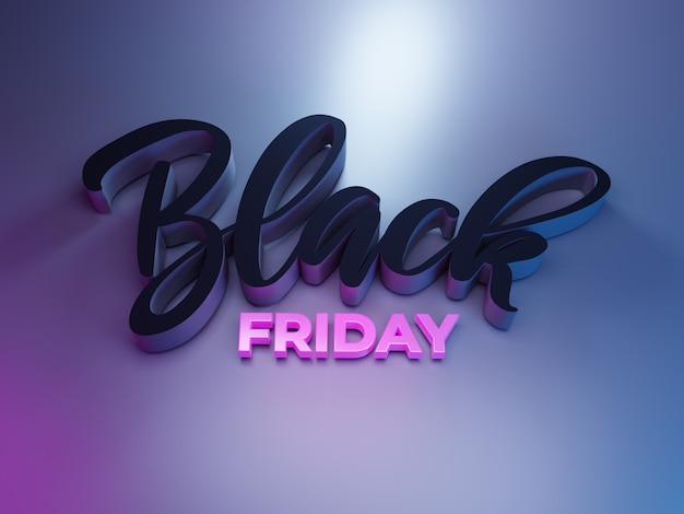 Signe 3D Black Friday avec couleur magenta