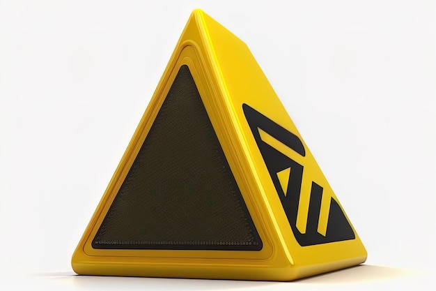 Signe d'avertissement pour la circulation avec triangle jaune isolé