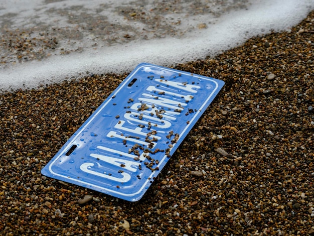 Signe de la Californie sur la plage