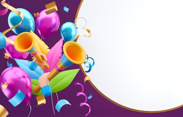 Signe de carnaval 3D Illustration 3D