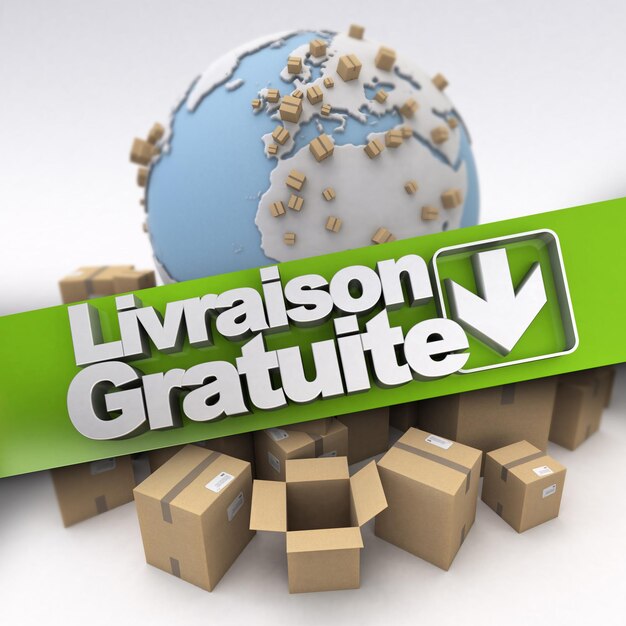 signe de concept de livraison gratuite en français Livraison gratuite