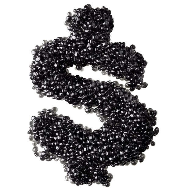 Signe dollar - Alphabet en caviar noir