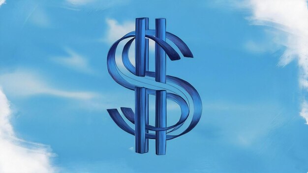 Photo le signe dollar bleu