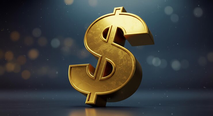 Photo signe du dollar en or 3d