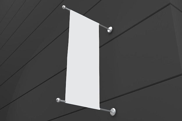 Signe du drapeau côté perspective sur fond gris