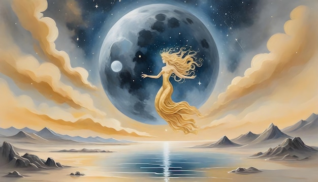 signe du zodiaque Aquarius belle femme d'eau