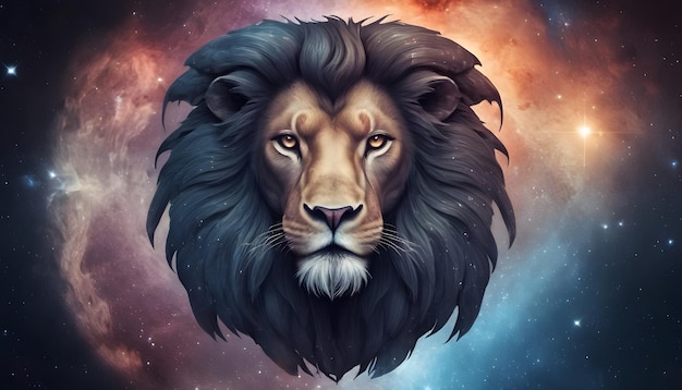 Le signe du zodiaque Lion beau fond de l'univers