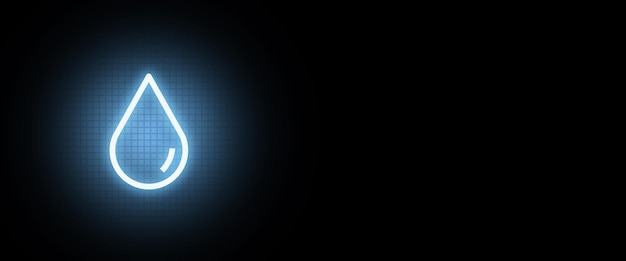 Signe de goutte d'eau ou d'huile sous forme d'hologramme avec espace de copie