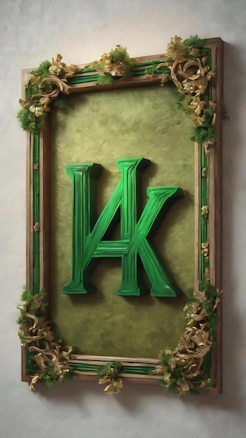 Le signe Kappa, la lettre Kappa, l'alphabet grec, le symbole, l'hexagone vert.