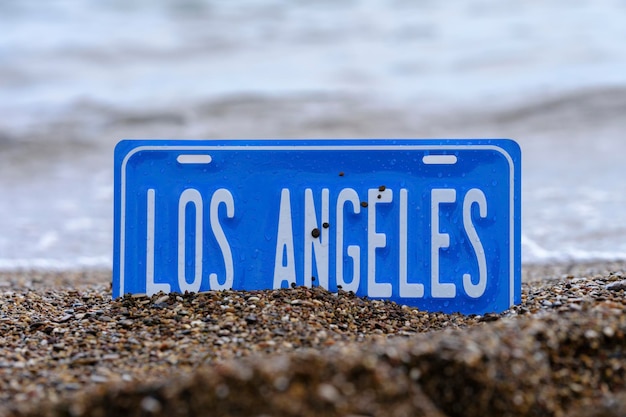 Signe de Los Angeles sur la plage