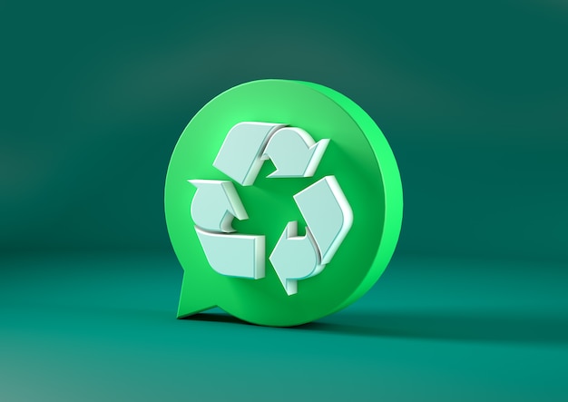 Signe de recyclage sur fond vert