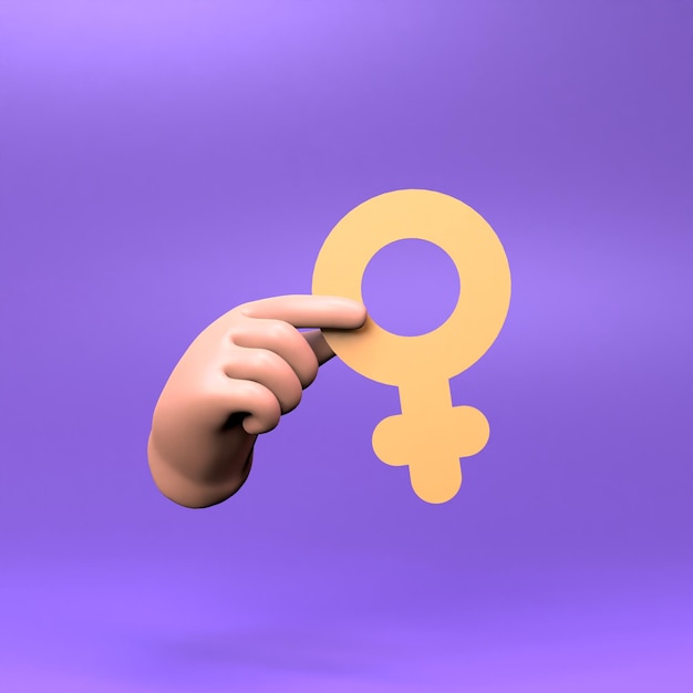 Signe de sexe féminin illustration de rendu 3d