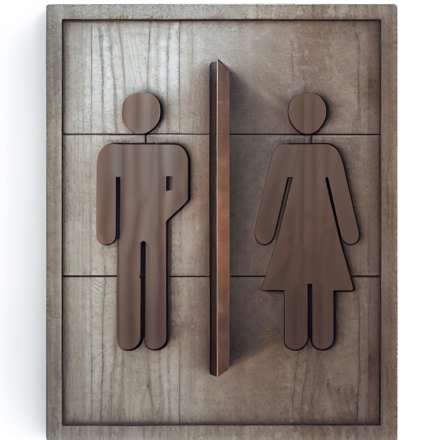 Signe de toilettes homme et femme sur fond blanc