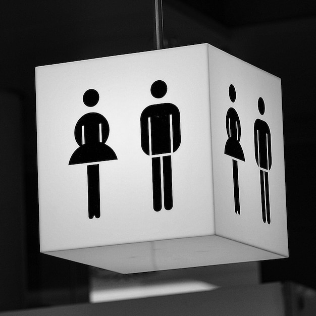 Photo signe de toilettes wc toilettes hommes femmes hommes dames salle de bains publique