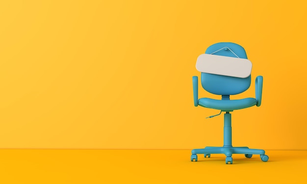 Photo signe vierge sur une chaise vide. embauche d'un nouveau concept de poste vacant. rendu 3d.