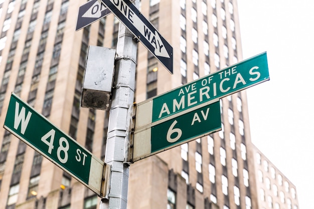 Photo signes de l'avenue des amériques et w 48 st new york