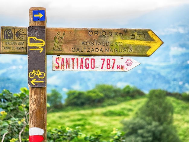 Photo signes sur camino de santiago