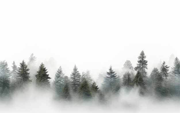 Le silence de la symphonie de la nature dans le brouillard de pins