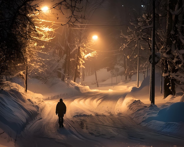 Silencieux dans la neige, le monde dort sous le blanc.