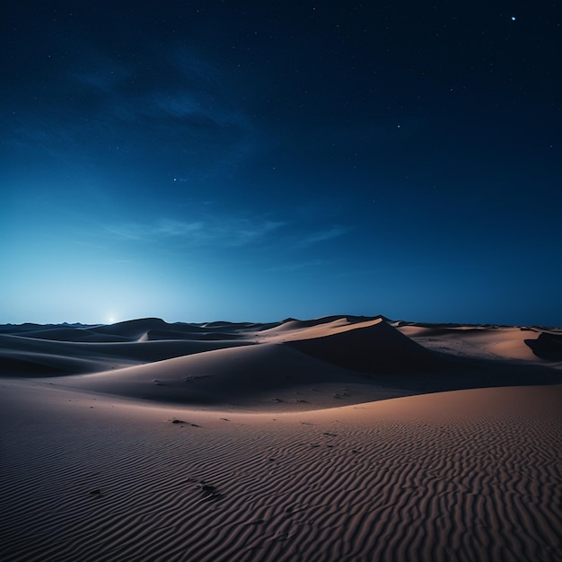 Silent Nocturne dévoile l'attrait captivant d'un paysage désertique minimaliste la nuit.