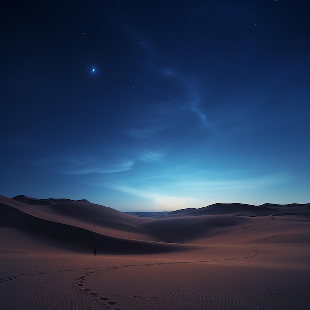 Silent Nocturne dévoile l'attrait captivant d'un paysage désertique minimaliste la nuit.