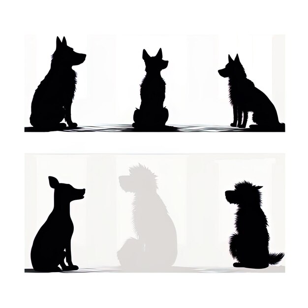 Photo silhouette d'animal sur un fond blanc