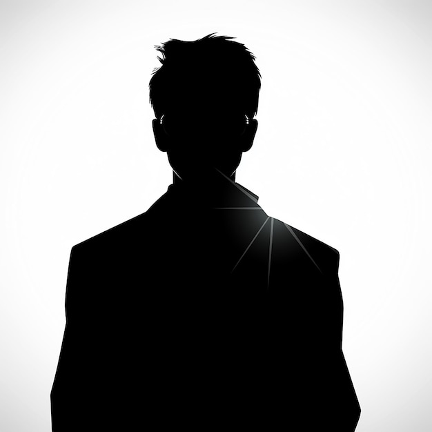 Silhouette anonyme Jeune homme en noir