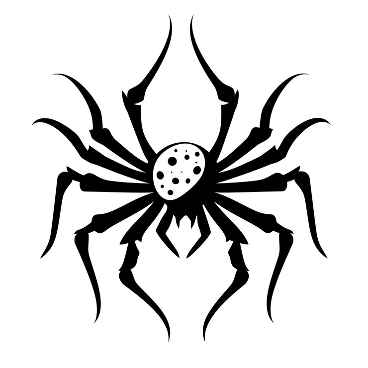 Photo silhouette d'araignée noire stylisée