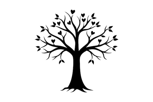 Silhouette de l'arbre des cœurs