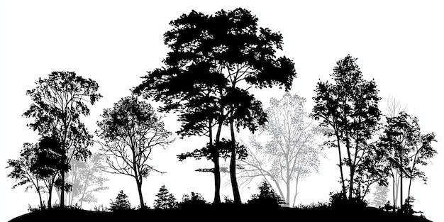 Silhouette d'arbres dans la forêt