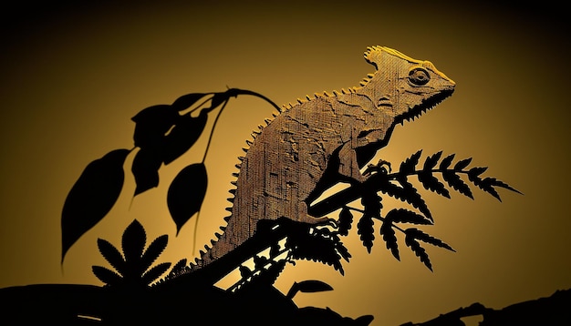 Silhouette de caméléon