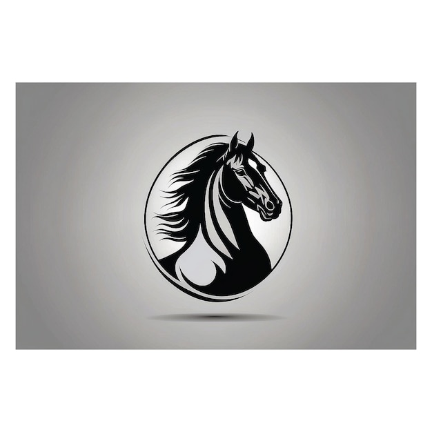 Photo silhouette de cheval image de conception de l'icône du logo