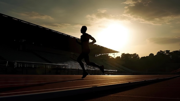 Silhouette de coureur sur piste