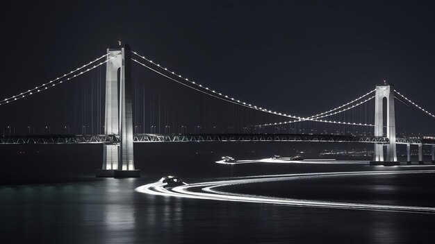 Silhouette du pont sur l'eau