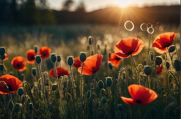 Photo silhouette écarlate poppy meadow maj