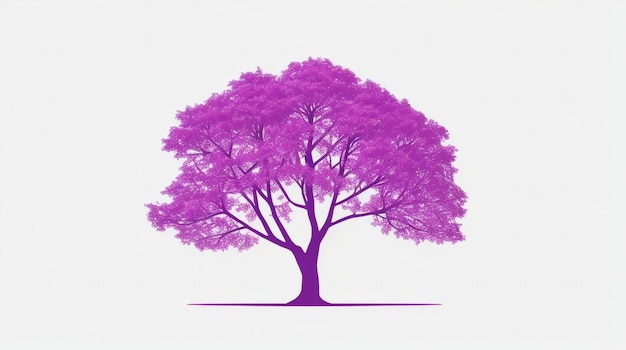 La silhouette élégante d'un arbre rose et violet