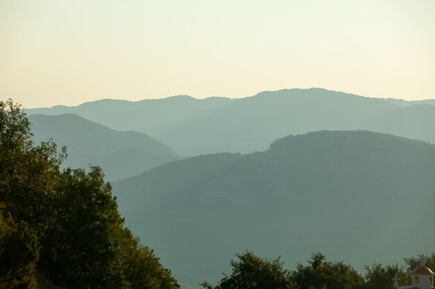 Silhouette de l'espace de copie des montagnes