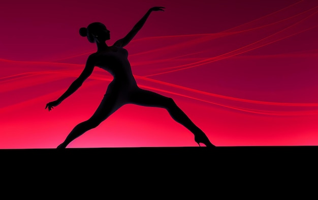 Photo silhouette de femme dansant dans le noir avec un concept de fond de danse de lumière de jante