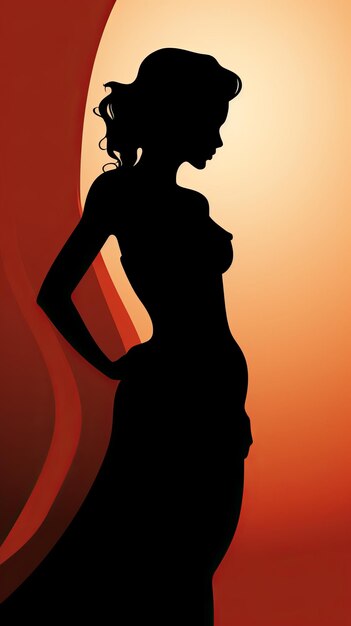 Photo silhouette d'une femme enceinte