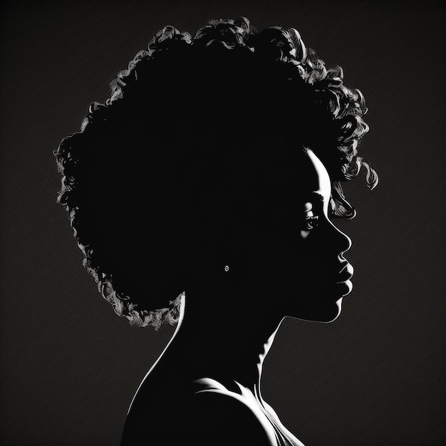Silhouette de femme noire Les vies noires comptent Afro-Américain