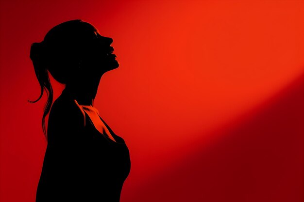 Silhouette d'une femme qui chante