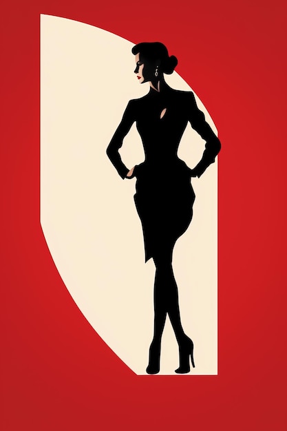 une silhouette d'une femme vêtue d'une robe noire et de talons hauts