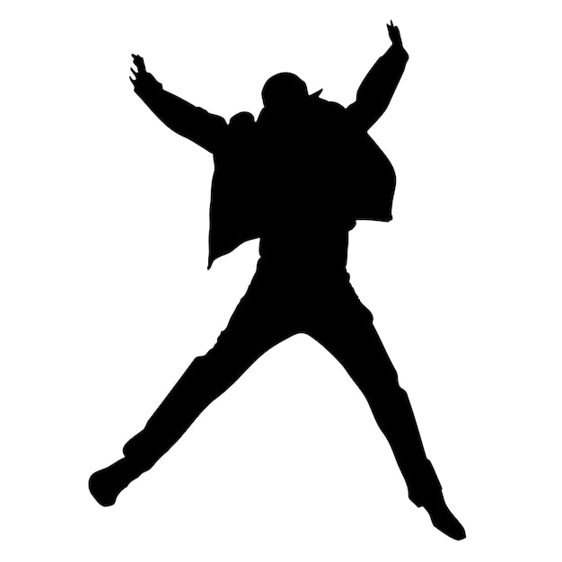 Photo silhouette de garçon sautant