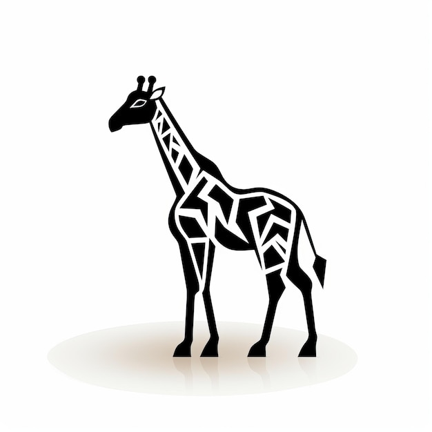 Photo silhouette de girafe ethnique avec des dessins tribaux logo d'attribution creative commons