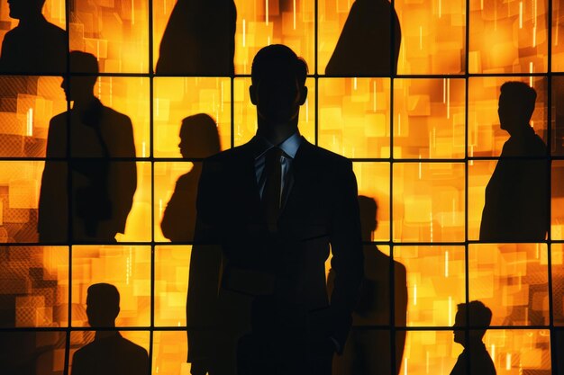 Photo silhouette d'un homme en costume et cravate convient pour les concepts d'affaires