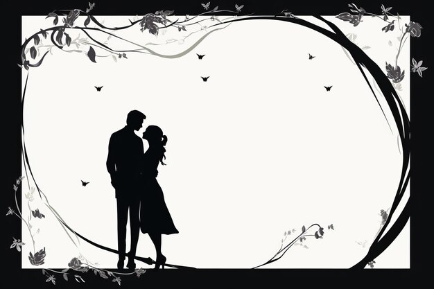 Photo silhouette d'un homme et d'une femme debout devant un arbre