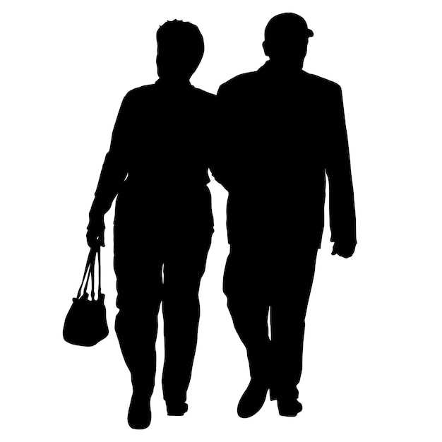 Photo silhouette homme et femme marchant main dans la main