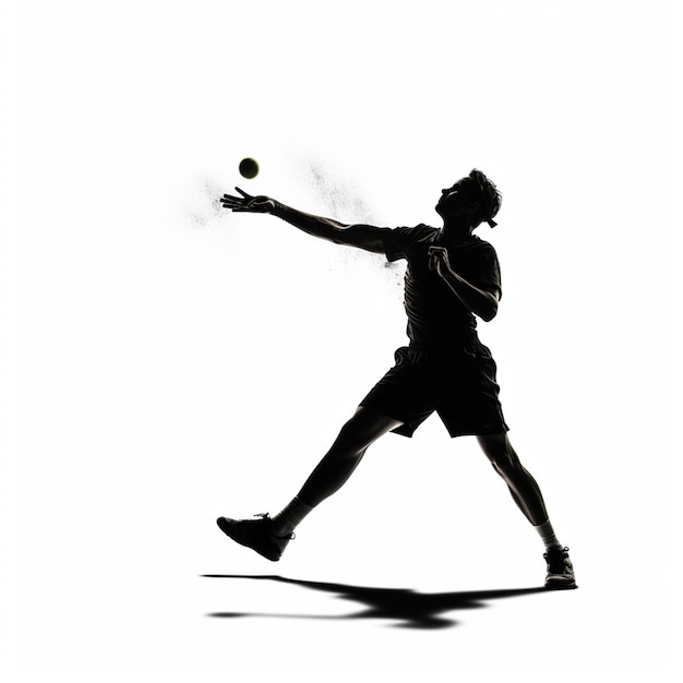 Silhouette d'un homme jouant au tennis.