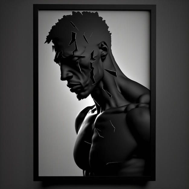 Silhouette d'homme noir Les vies noires comptent Afro-américain