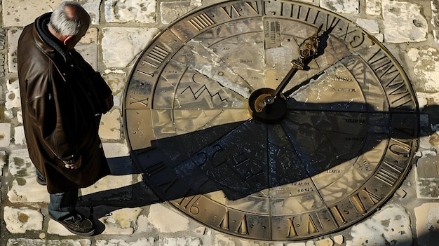 Photo la silhouette d'une horloge de soleil symbolise la nature éphémère de la vie